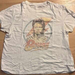 Abercrombie & Fitch White Bowie Graphic Short-Sleeve Tee